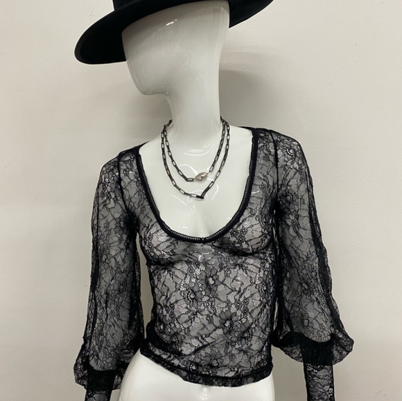 π€ Midnight Hour Lace Victorian Blouse π€ - Picture 2 of 15